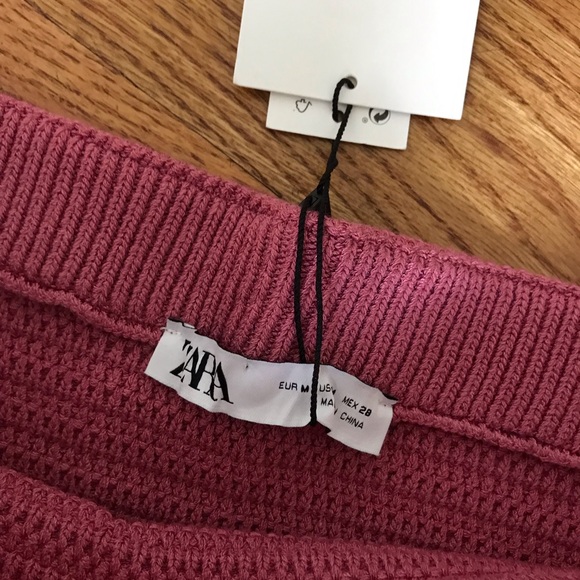 Zara Pink Knit Mini Skirt NWT - Picture 4 of 5